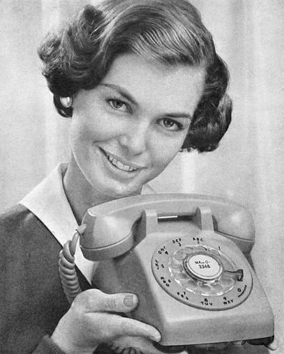 Vintage photo of a woman on the phone