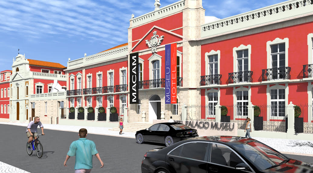 Mockup of the building facade banner's design